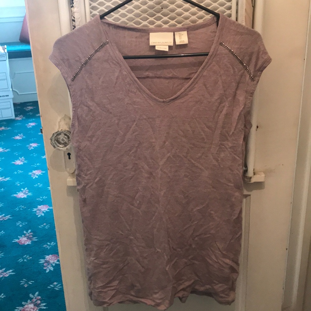 Linen Cap Sleeve Tee